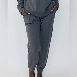 Woolino Merino Wool Jogger Sweatpants Lounge Drawstring Storm Gray Women’s XL